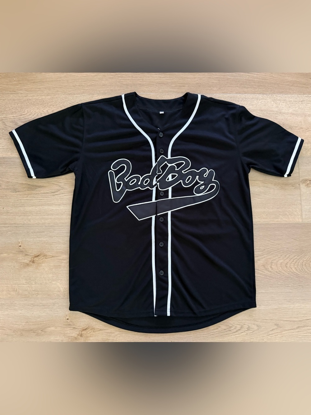 Bad Boy Entertainment Biggie 10 Baseball Jersey 20th Anniversary L Black